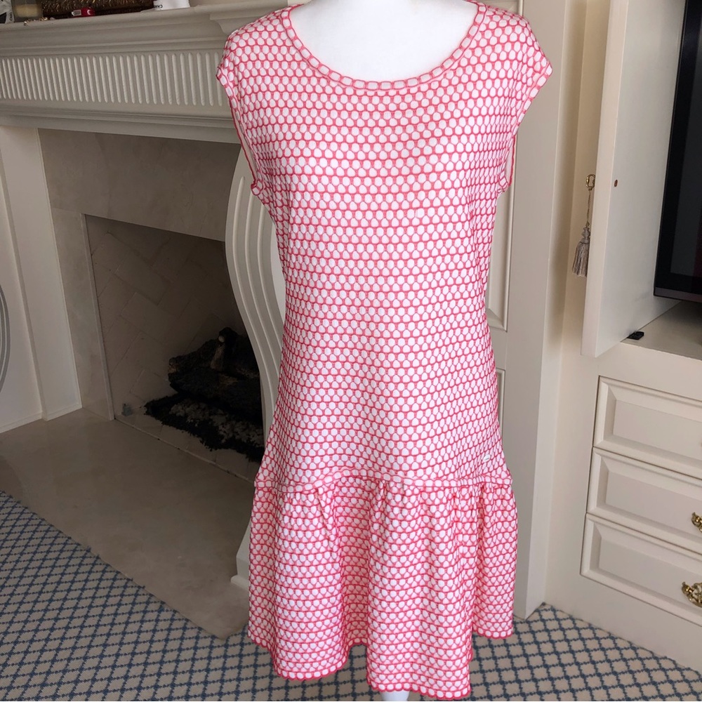 CHANEL Pink Knit Drop Waist Dress Size 44